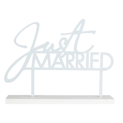 Ginger ray tafeldecoratie just married metaal wit 30 cm | 10 stuks