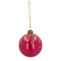 Ngk kerstbal sparkle berry glas roze 8 cm | 24 stuks