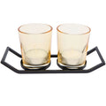 Theelichthouder rik zwart oranje 17 cm | 12 stuks