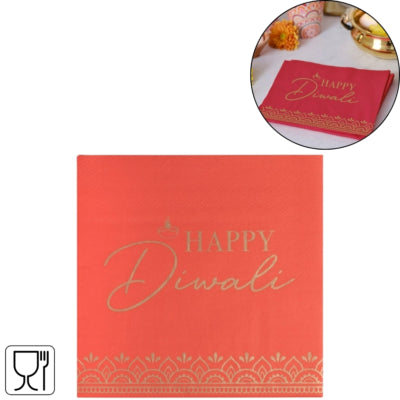 Ginger ray servetten happy diwali 16 stuks | 20 stuks