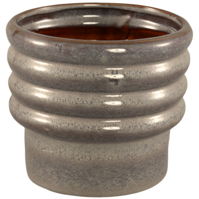 Ptmd bloempot melisa keramiek l taupe 18 cm | 4 stuks
