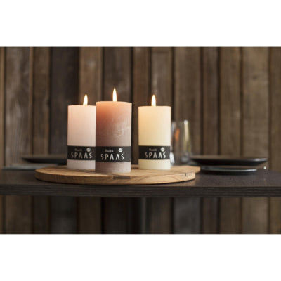 Spaas (r) stompkaars rustic blauw 7 x 13 cm | 8 stuks