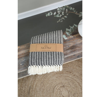 Take a plaid 28 gerecycled katoen zwart 130 x 180 cm | 16 stuks