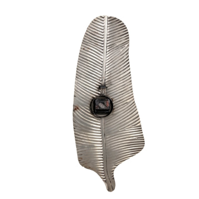 Ptmd wandklok dinter leaf zwart 65 cm | 4 stuks