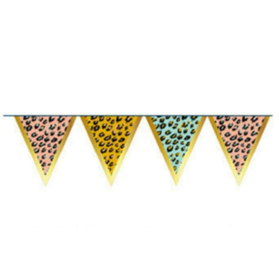 Vlaggenlijn funky leopard 350 cm | 48 stuks