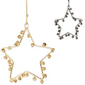 Hanger kerst ster met belletjes 11 cm 2 assorti | 72 stuks