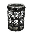 Gusta theelichthouder l rotan zwart 15,5 cm | 6 stuks