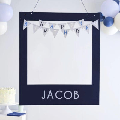 Ginger ray fotobooth frame happy birthday blauw 72 cm | 5 stuks