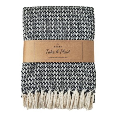 Take a plaid 35 gerecycled katoen zwart 130 x 180 cm | 16 stuks