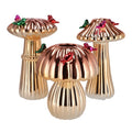 Daan kromhout vaas bird mushroom goudkleurig 25 cm 3 assorti | 6 stuks
