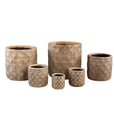 Ptmd bloempot melton xs bruin 12 cm | 6 stuks