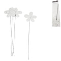 Decoratie steker bloem wit 38 cm set van 4 | 24 stuks