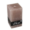 Spaas (r) stompkaars rustic vierkant taupe 7 x 13 cm | 6 stuks