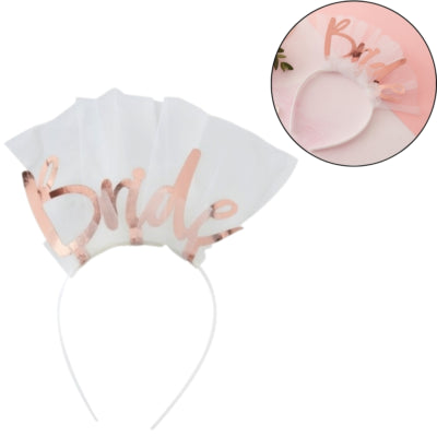Ginger ray haarband bride wit roze | 20 stuks
