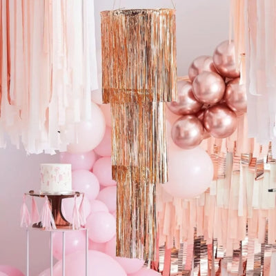 Ginger ray hangdecoratie chandelier rosé goudkleurig 40 cm | 5 stuks