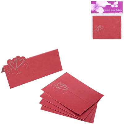 Tafelkaartjes heart rood 10 cm 5 stuks | 24 stuks