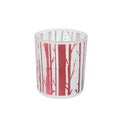 Countryfield theelichthouder birch rood metallic 8 cm | 24 stuks