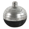 Countryfield vaas terri rond l zwart zilverkleurig 17 cm | 6 stuks