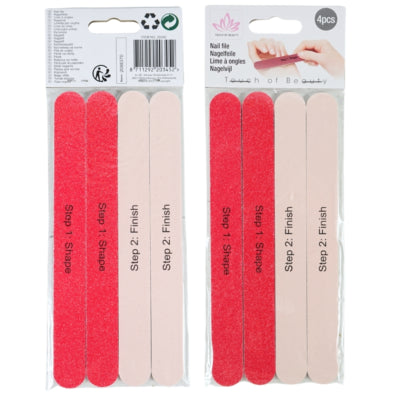 Touch of beauty nagelvijlen 18 cm set van 4 | 48 stuks