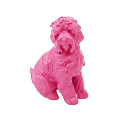 Housevitamin beeld labradoodle dog roze 10,5 cm | 8 stuks