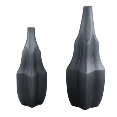 Ptmd vaas robbin grijs s 38 cm | 2 stuks