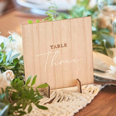 Ginger ray tafelnummer decoratie bruiloft hout 12 stuks | 5 stuks