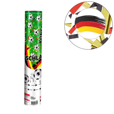 Confettikanon voetbal duitsland 28 cm | 48 stuks
