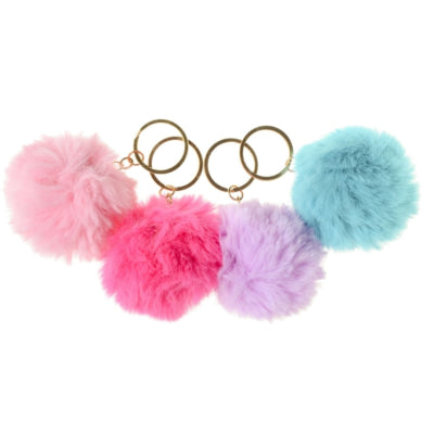 Sleutelhanger fluffy 6 cm 4 assorti | 24 stuks