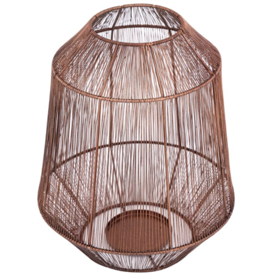 Ptmd windlicht justy m koperkleurig 32 cm | 2 stuks