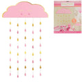 Amscan deurgordijn babyshower roze goudkleurig 193 cm | 12 stuks