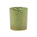 Light living theelichthouder zebra glas groen goudkleurig 10 cm | 12 stuks