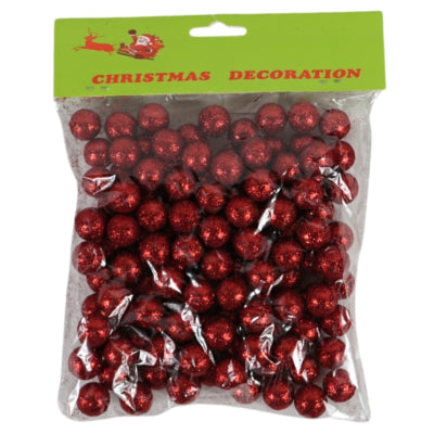 Kerstdecoratie glitter bal rood 1,5 cm | 48 stuks