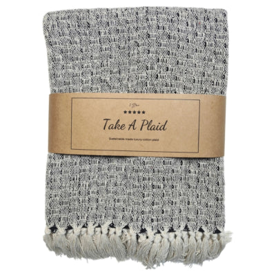 Take a plaid 38 gerecycled katoen zwart 130 x 180 cm | 12 stuks
