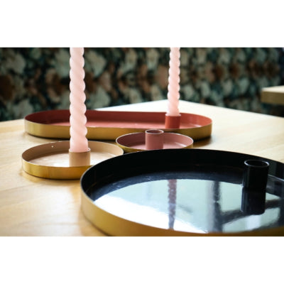Daan kromhout kandelaar rond marrakech zwart 22 cm | 6 stuks