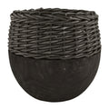 Vaas paulownia hout zwart 29 cm | 4 stuks