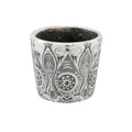 Ptmd bloempot beire s deco print zwart wit 10 cm | 12 stuks