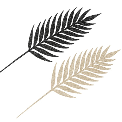 Daan kromhout kunsttak shine fern zwart champagnekleurig 48 cm set van 12 | 8 stuks