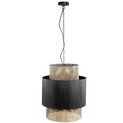 Ptmd hanglamp erdila zwart goudkleurig 50 cm | 2 stuks