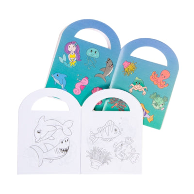 Kleurboek met stickers zeedieren 13 cm | 48 stuks