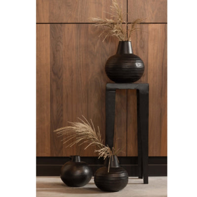 Woood vaas yuri zwart 24 cm | 3 stuks