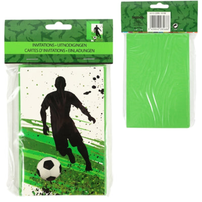 Uitnodigingskaarten voetbal 14 cm 8 stuks | 36 stuks