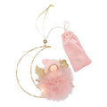 Daan kromhout hanger fluffy engel maan led op batterij roze 16 cm | 6 stuks