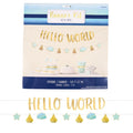 Amscan letterslinger baby boy hello world blauw goudkleurig 170 cm | 12 stuks