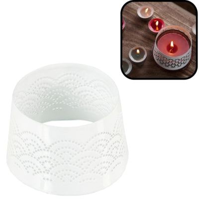 Spaas (r) kapje voor kaarsen lace wit 8,5 cm | 36 stuks