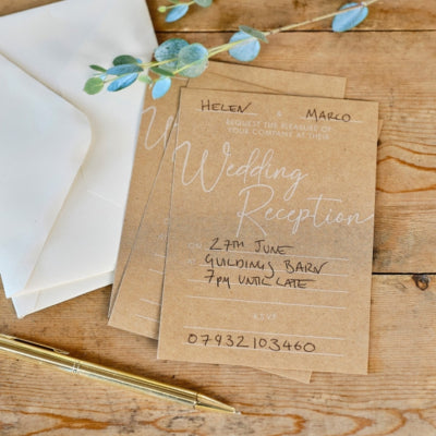 Ginger ray bruiloft uitnodigingskaart met envelop 10 stuks | 20 stuks