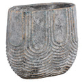 Ptmd bloempot rexin ovaal grijs l 40 cm | 2 stuks