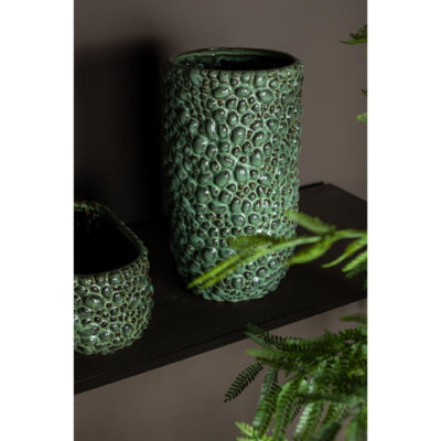Ptmd bloempot danillo groen 25,5 cm | 2 stuks