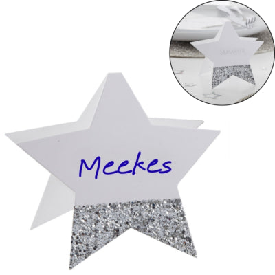Ginger ray tafelkaartjes ster glitter 10 cm 6 stuks | 30 stuks