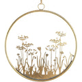 Wanddecoratie flowers ring metaal goudkleurig 41 cm | 12 stuks