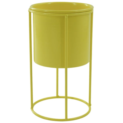 Housevitamin bloempot op standaard metaal geel 19 cm | 12 stuks